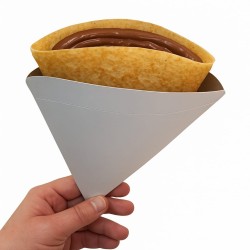 Porta Crepas Cartulina Blanca (14 cm Largo x 13 cm Ancho) x 100 unidades