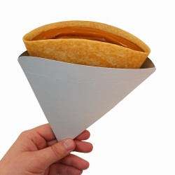 Porta Crepas Cartulina Blanca (14 cm Largo x 13 cm Ancho) x 100 unidades