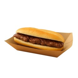 Bandeja Food Truck Cartulina Kraft (pegadas) 15 x 11 h: 3 cm (x 100 unidades)