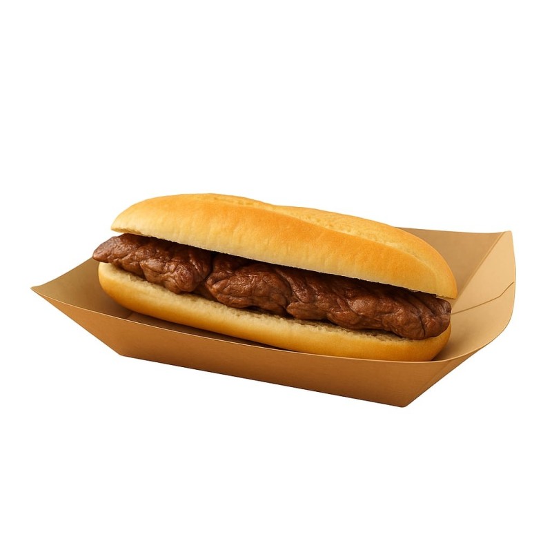Bandeja Food Truck Cartulina Kraft (pegadas) 15 x 11 h: 3 cm (x 100 unidades)