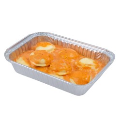 Bandeja Aluminio F 100 (20 x 15 h: 5) + Tapa PLASTICA Cristal (x 50 unid)