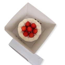 Caja Torta Micro Blanca + Tapa Cartulina Alta 25 x 25 x 25 cm (x unidad)