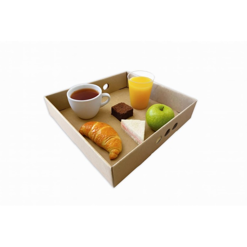 Bandeja *Desayuno* Cartón Micro 30 x 30 x 6 cm (10 unidades)