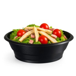 Ensaladera *Genoa* Plástico Negro 650 cc (x 100 unidades)