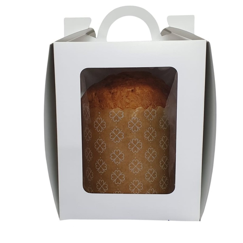 Caja Blanca Pan Dulce con Visor (10.5 x 10.5 h: 11 cm) x 10 unidades