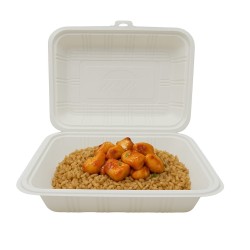 Estuche BIO F de Maíz con tapa 1000 ml (18 x 18 x 6,5 cm) x 100