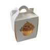 Cajas Cupcakes x 1 (9 x 9 h: 10,5 cm) c/ Visor y Separador (x 10 unid)