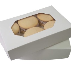 Caja p/ Alfajores x 12 con Visor (21 x 14 h: 5 cm) x 10 unidades