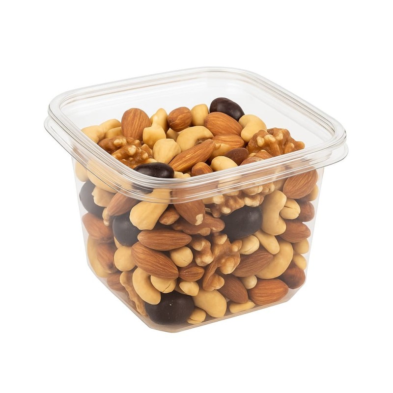 Pote Cuadrado PET 500 cc c/Tapa con Precinto de Seguridad (x 100)