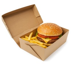 Caja Cartón Micro *BURGER* (Hamb + Papas) 24 x 15 h: 8 cm (x 50 unidades)