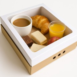 Bandeja *Desayuno* con visor 25 x 25 h: 12 cm (x 10 unidades)