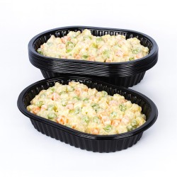 Bandeja 105 PET NEGRA OVAL Bandex (x 100 unidades)