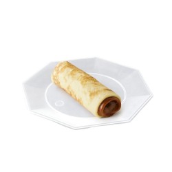 Plato Octogonal Postre 17 cm Transparente (x 10 unidades)