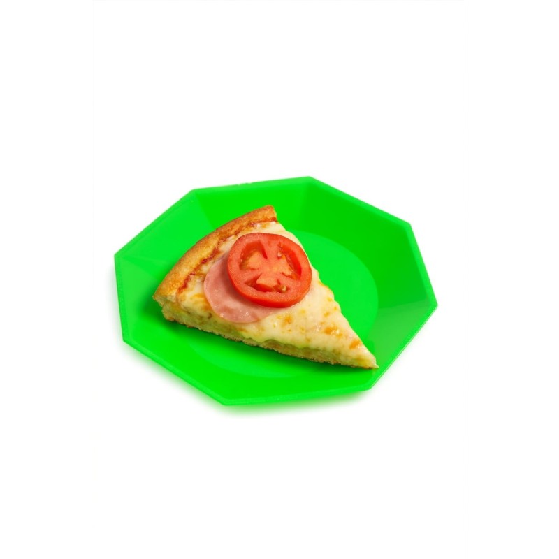 Plato Octogonal Postre 17 cm Verde (x 10 unidades)