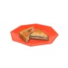 Plato Octogonal Postre 17 cm Naranja (x 10 unidades)