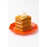 Plato Octogonal Postre 17 cm Naranja (x 10 unidades)