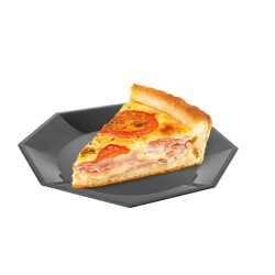 Plato Octogonal Postre 17 cm Negro (x 10 unidades)
