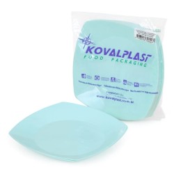 Plato Postre PP Cuadrado Koval 17 cm Celeste Pastel (x 10 unidades)