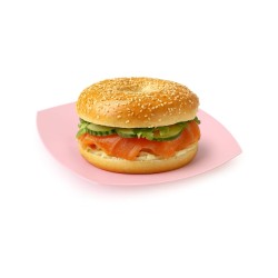 Plato PP Cuadrado Koval 22 cm Rosa Pastel (x 10 unidades)