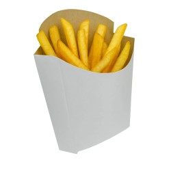Porta Papas Fritas Tipo Mc Cartulina Blanca B/M (x 100 unidades)
