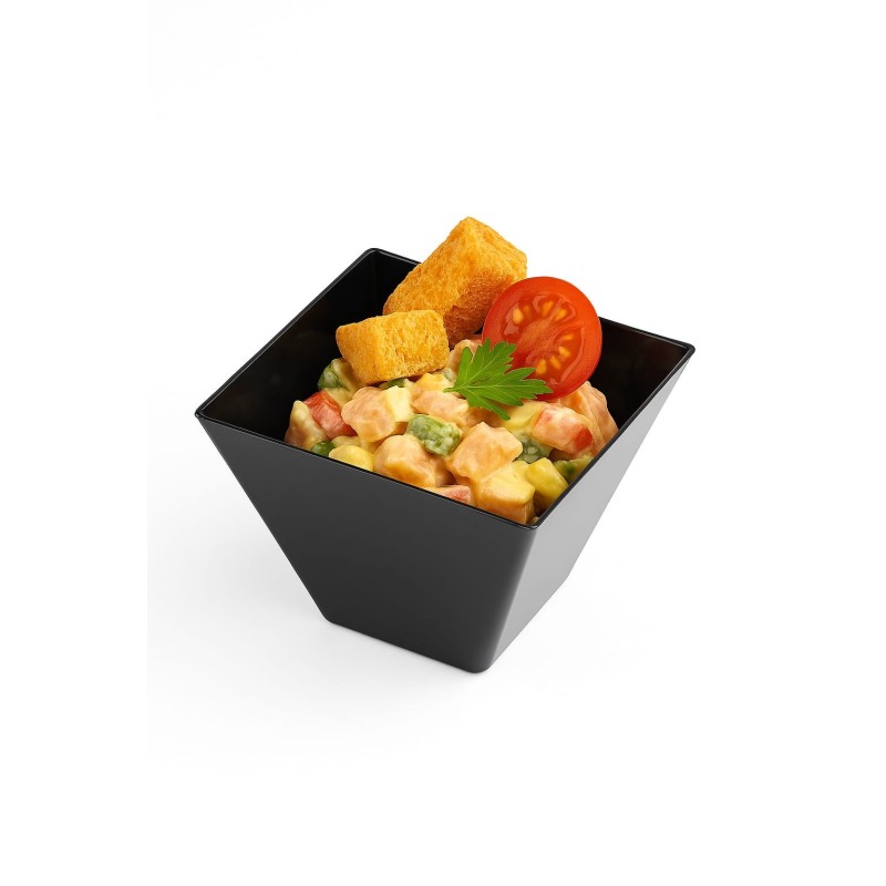 Mini Pote Cuadrado Darnel Negro 5 x 5 cm (h: 4 cm) x 24 unidades