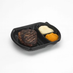 Bandeja Negra CAT. 3 Div. (23 x 20 cm) x 100 unidades
