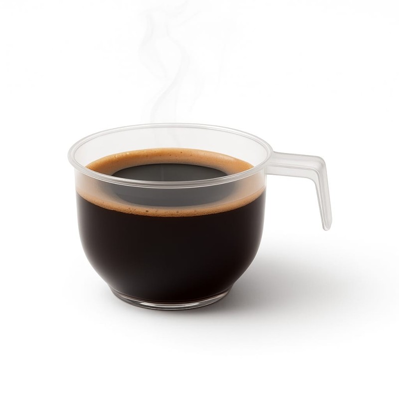 Taza plástica CRISTAL p/café 90 cc (x 50 unidades)