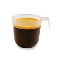 Taza plástica CRISTAL p/café doble 190 cc (x 50 unidades)