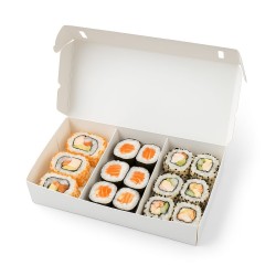Estuche BIO 18 Sushi/Pastelería c/separadores (27 x 14.5 h: 5 cm) x 10 unidades