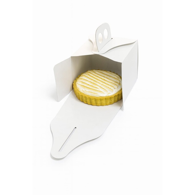 Estuche Blanco c/ manija Porción Torta (12 x 12 h: 10 cm) x 10 unidades