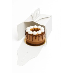 Estuche Blanco c/ manija Porción Torta (12 x 12 h: 10 cm) x 10 unidades