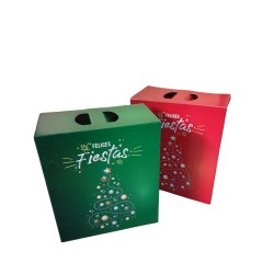 Maletin Navideño/Felices Fiestas VERDE (30 x 16 x 34 cm) x unidad