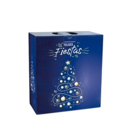 Maletin Navideño/Felices Fiestas AZUL (30 x 16 x 34 cm) x unidad