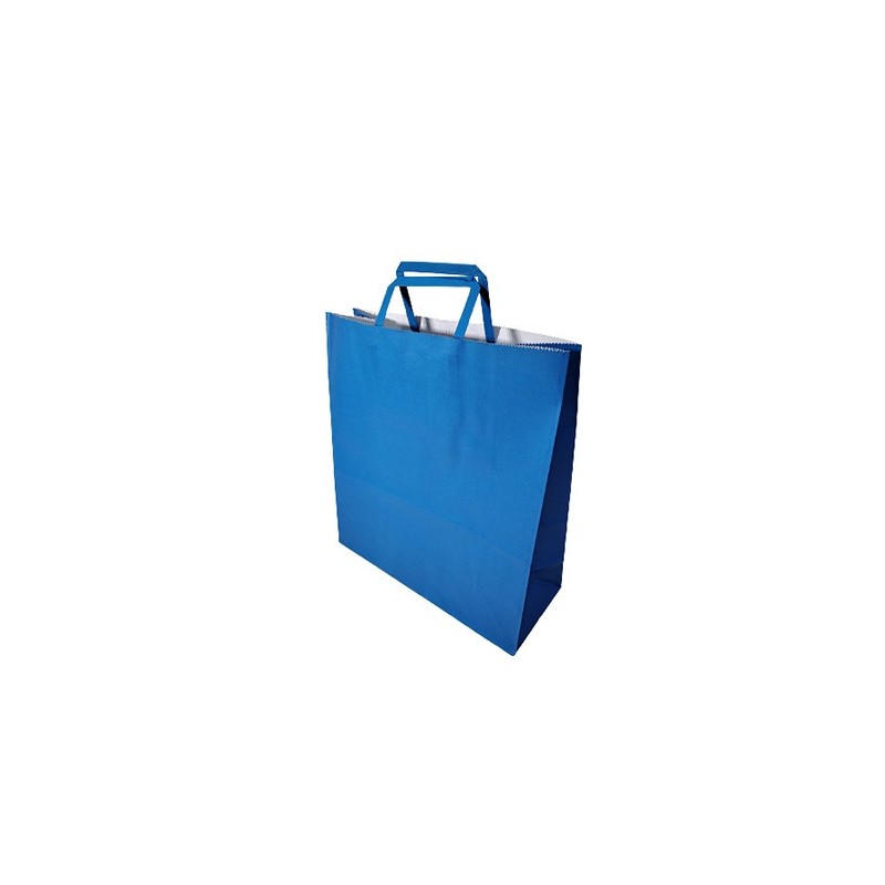 Bolsa Papel Azul 30 x 12 x 41 cm con manija (Mod Acuario)