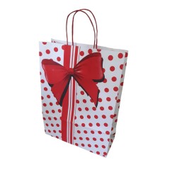 Bolsa Moño Rojo c/lunares (Red Bow) 30 x 12 x 41 c/manijas
