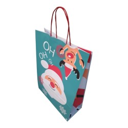 Bolsa Felices Fiestas "Merry Claus" 30 x 12 x 41 cm c/manija