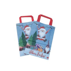 Bolsa Felices Fiestas "Funny Noel" 14 x 8 x 20 cm c/manija