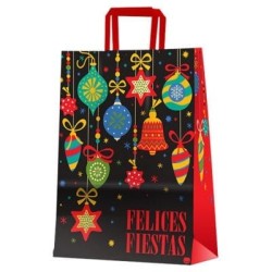 Bolsa "Felices Fiestas" 22 x 10 x 30 cm c/manija