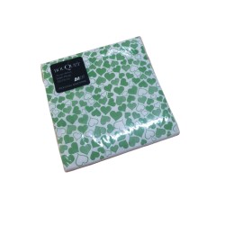 Servilletas Bouquet D/P 33 x 33 Corazón Verde Oscuro (x 25 unidades)