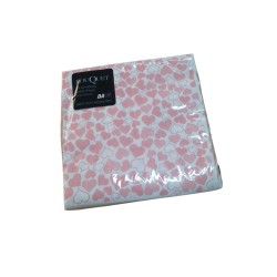 Servilletas Bouquet D/P 33 x 33 Corazón Rosa (x 25 unidades)
