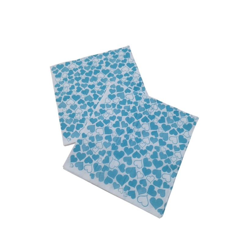 Servilletas Bouquet D/P 33 x 33 Corazón Turquesa (x 25 unidades)