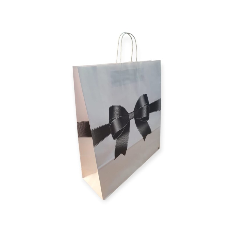 Bolsa de Papel Blanco "LAZO DE NOCHE" 45 x 15 x 48 cm c/manija