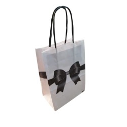 Bolsa de Papel Blanco "LAZO DE NOCHE" 14 x 8 x 20 cm c/manija