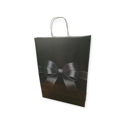 Bolsa de Papel Negro "LAZO DE NOCHE" 30 x 12 x 41 cm c/manija