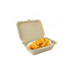 Estuche BIO Bagazo de Caña 600 ml (18 x 13.5 x 6 cm) x 50 un.