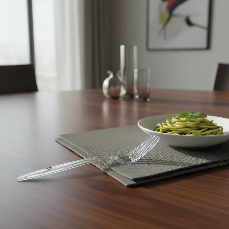 Tenedores Plástico Cristal Reforzados (x 100 unidades)