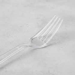 Tenedores Plásticos Cristal (x 100 unidades)