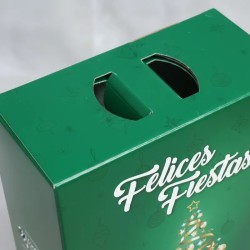 Caja Navideña / Maletin Felices Fiestas VERDE (30 x 16 x 34 cm) x unidad