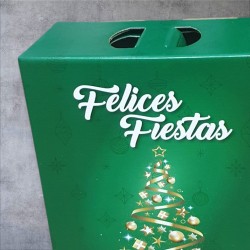 Caja Navideña / Maletin Felices Fiestas VERDE (30 x 16 x 34 cm) x unidad