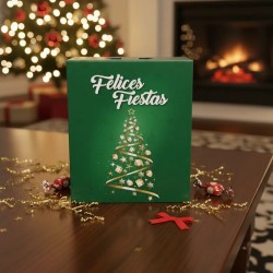 Caja Navideña / Maletin Felices Fiestas VERDE (30 x 16 x 34 cm) x unidad